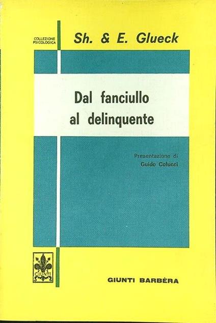 Dal fanciullo al deliquente - copertina