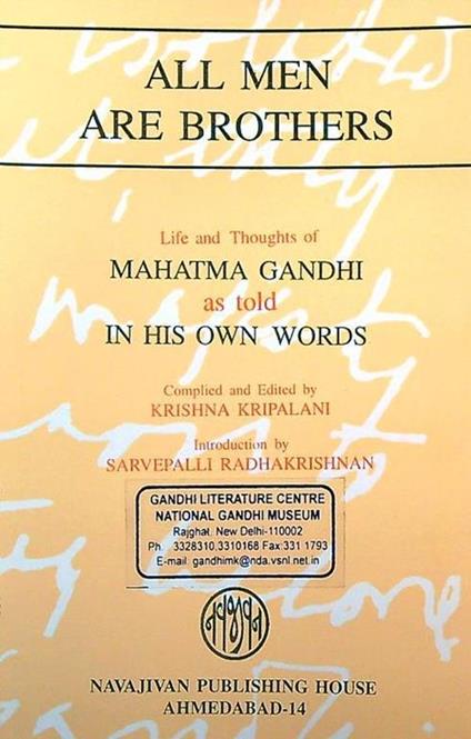 All Men Are Brothers - Mohandas Karamchand Gandhi - copertina
