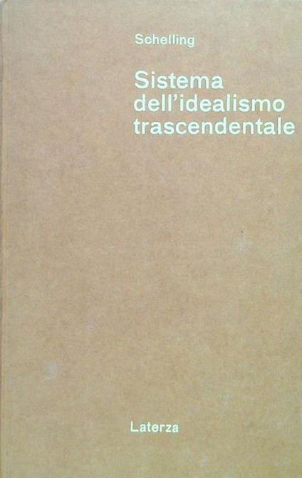 Sistema dell'idealismo trascendentale - copertina