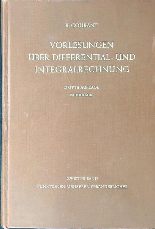 Vorlesungen uber differential und integralrechnung zweiter band - copertina