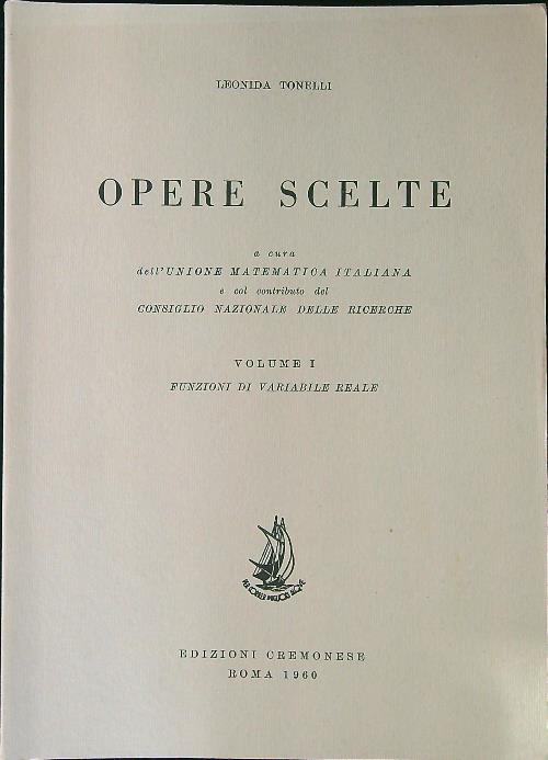 Opere scelte vol. I - Leonida Tonelli - copertina