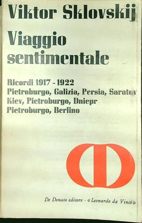 Viaggio sentimentale - Viktor Sklovskij - copertina