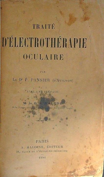 Traité d'électrotherapie oculaire - copertina