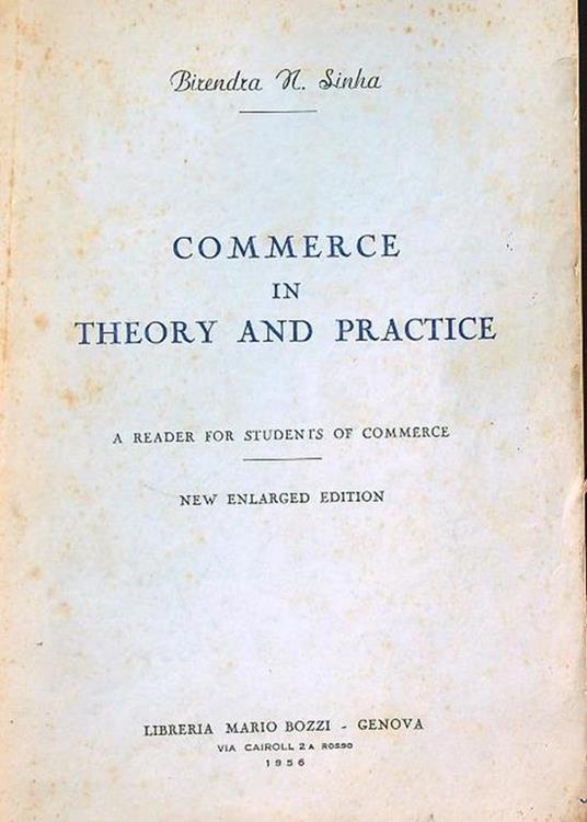 Commerce in Theory and Practice - copertina