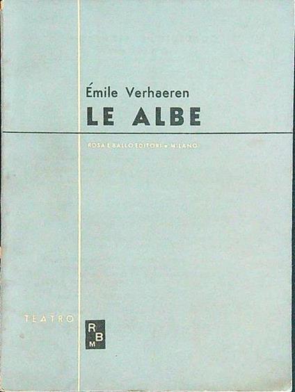 Le albe - Emile Verhaeren - copertina