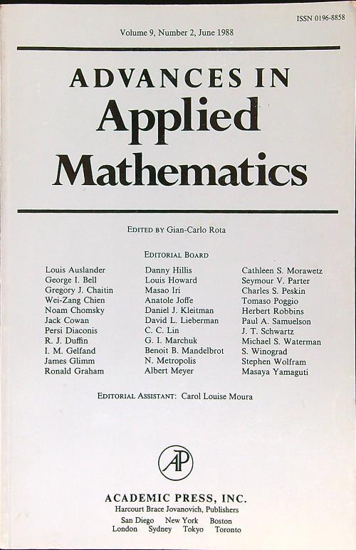 Advances in applied mathematics vol. 9 n. 2/June 1988
