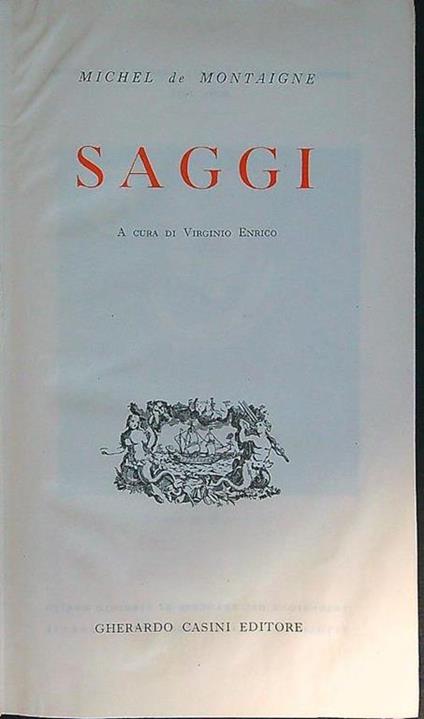 Saggi - Michel de Montaigne - copertina