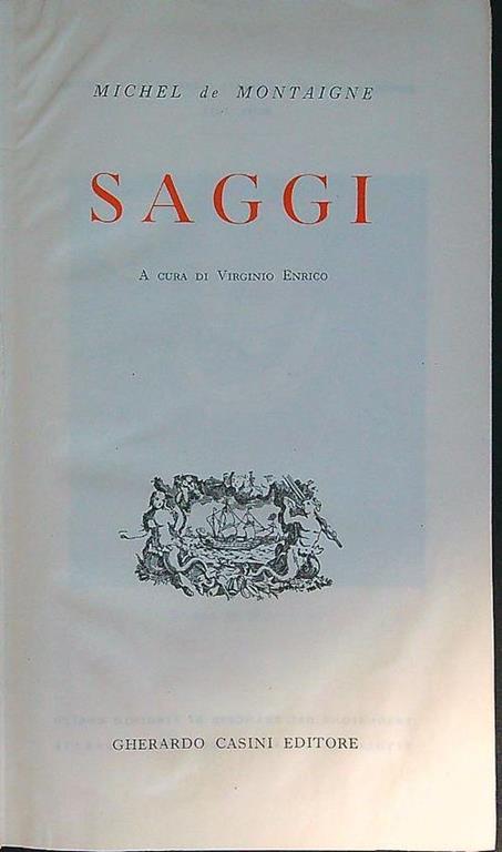 Saggi - Michel de Montaigne - copertina