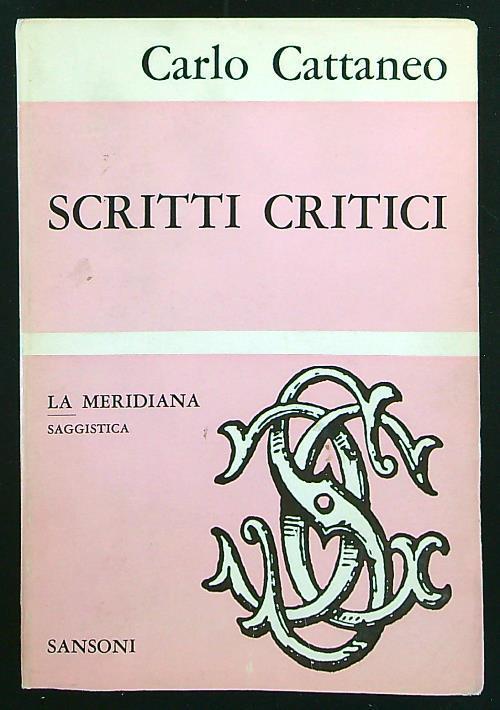 Scritti critici - Carlo Cattaneo - copertina