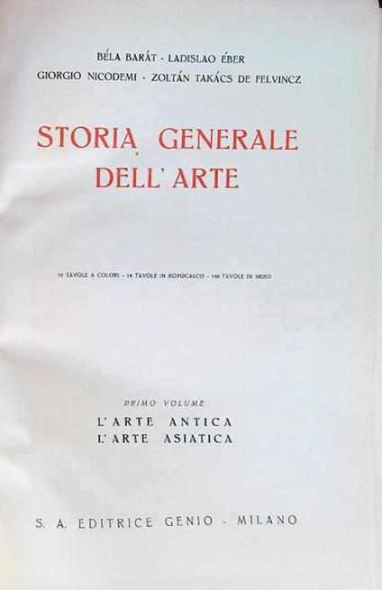 Storia generale dell'Arte - Barat - copertina