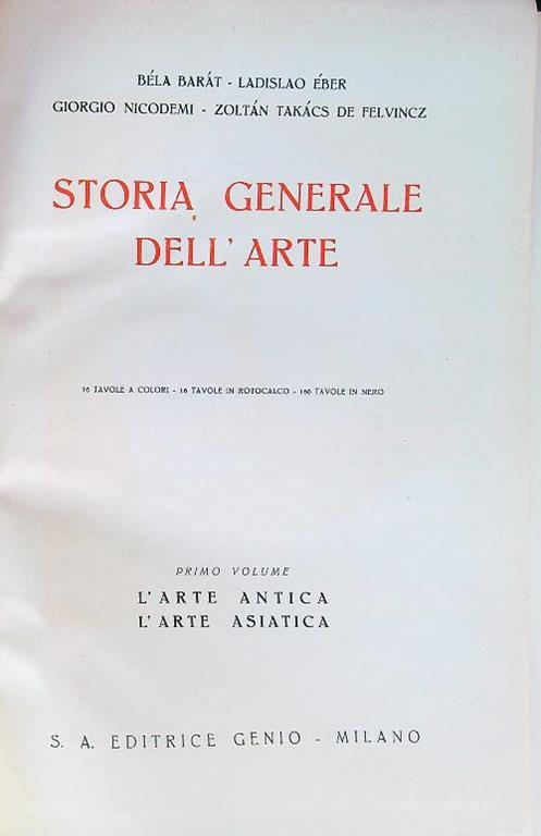 Storia generale dell'Arte - Barat - copertina