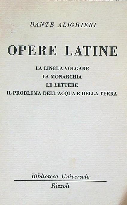 Opere latine - Dante Alighieri - copertina