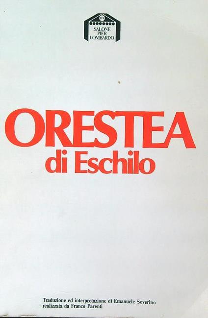 Orestea - Eschilo - copertina