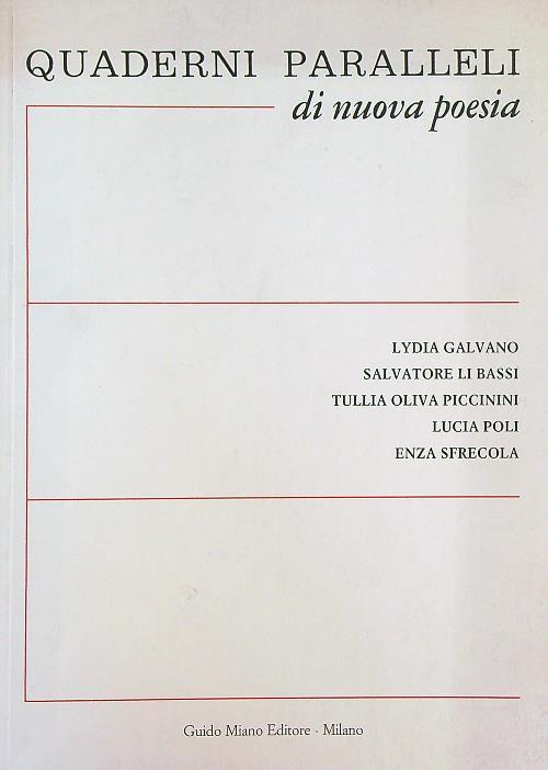 Quaderni paralleli di nuova poesia - copertina