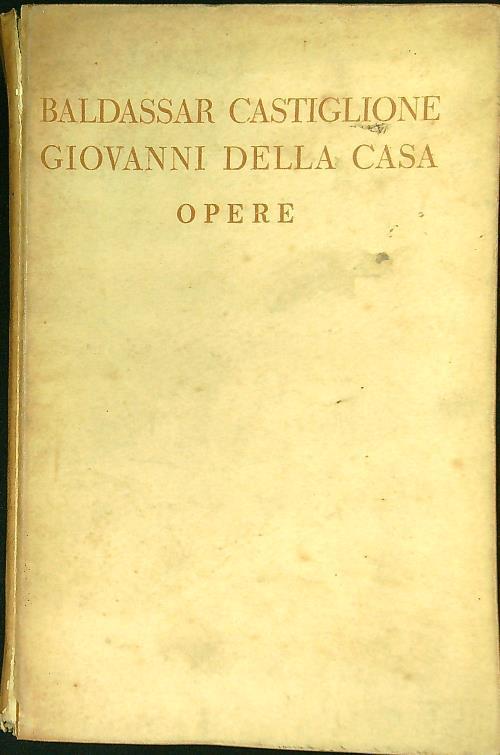 Opere - Baldassarre Castiglione - copertina