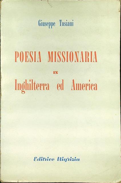 Poesia missionaria in Inghilterra ed America - Giuseppe Tusiani - copertina