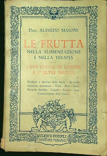 frutta nella alimetazione e nella terapia - Alfredo Maroni - copertina