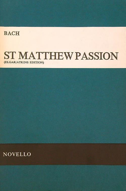 St Matthew Passion - Johann Sebastian Bach - copertina