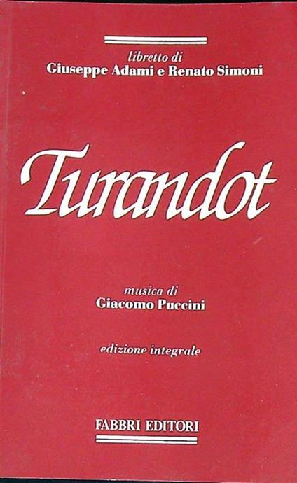 Turandot - Giacomo Puccini - copertina