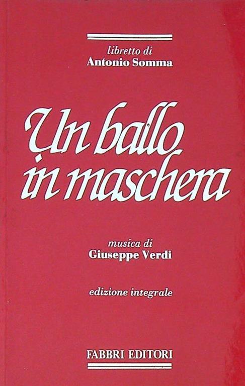 ballo in maschera - Giuseppe Verdi - copertina