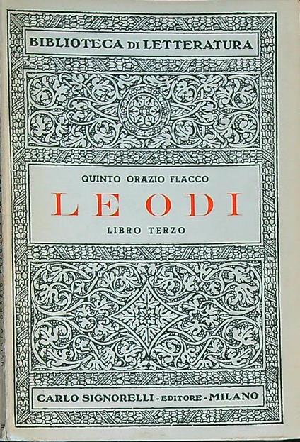 odi. Libro terzo - Q. Flacco Orazio - copertina