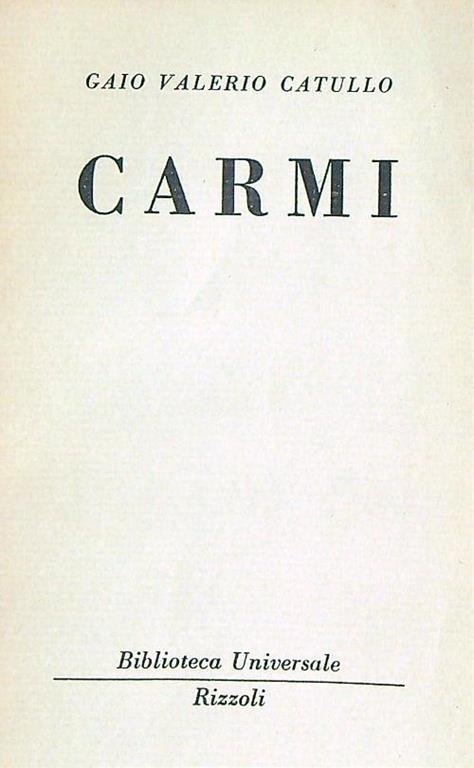 Carmi - G. Valerio Catullo - copertina