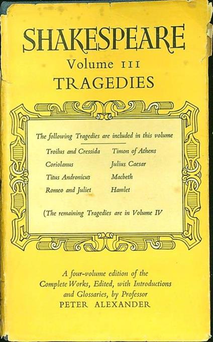 Tragedies - William Shakespeare - copertina
