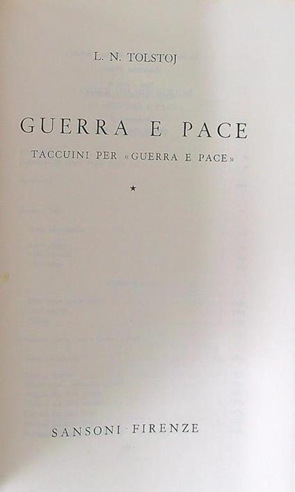 Romanzi e taccuini. Vol. 1: Guerra e pace - Taccuini per "Guerra e Pace" - Leo N. Tolstoj - copertina
