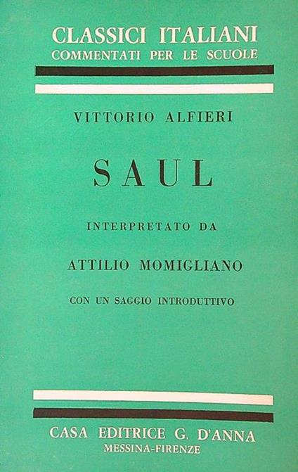 Saul - Vittorio Alfieri - copertina