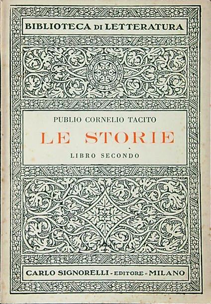 storie libro secondo - Publio Cornelio Tacito - copertina