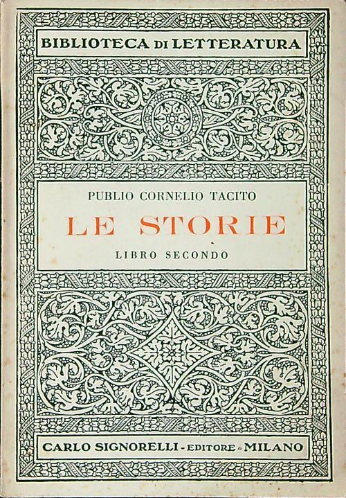 storie libro secondo - Publio Cornelio Tacito - copertina
