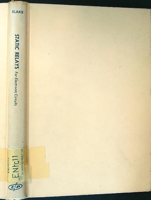 Static Relays for Electronic Circuits - Richard Blake - copertina