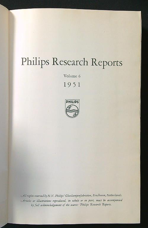 Philips Research Reports n. 6 1951