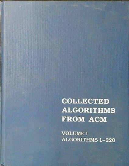 Collected Algorithms from ACM 1-200 vol. I - copertina