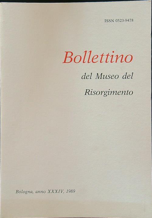 Bollettino del museo del Risorgimento anno XXXIV 1989 - copertina
