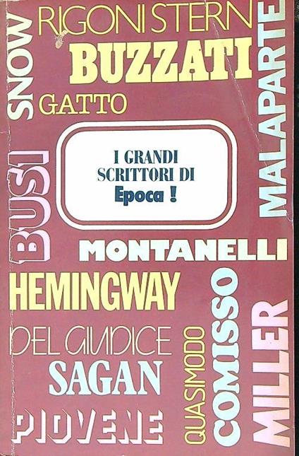 grandi scrittori di Epoca! 1 - copertina