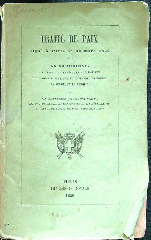 Traite de paix signe a Paris le 30 mars 1856 - copertina