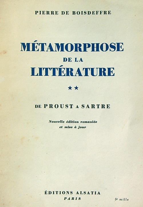 Metamorphose de la litterature. II