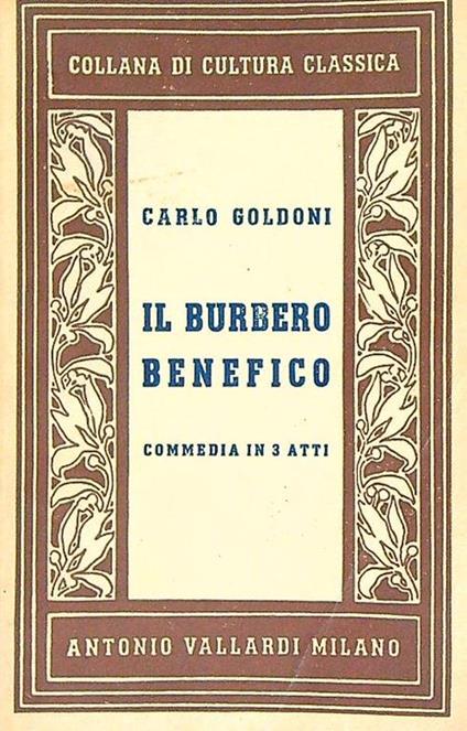 burbero benefico - Carlo Goldoni - copertina