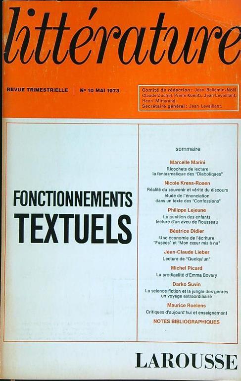Litterature 10/mai 1973 - copertina