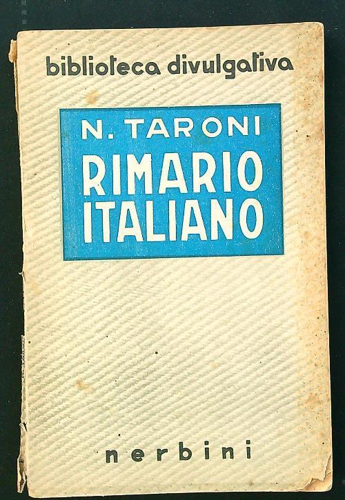 Rimario italiano - Natale Taroni - copertina