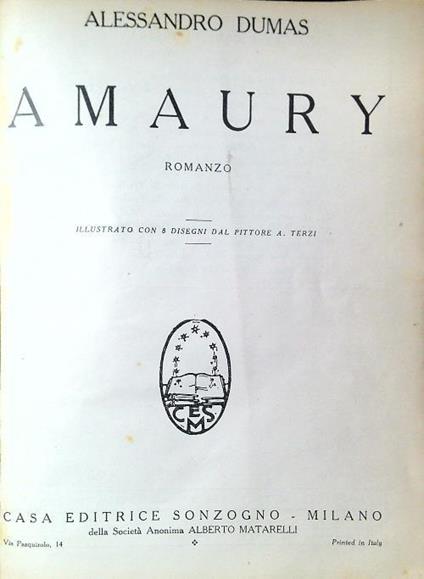 Amaury - Alexadre Dumas - copertina