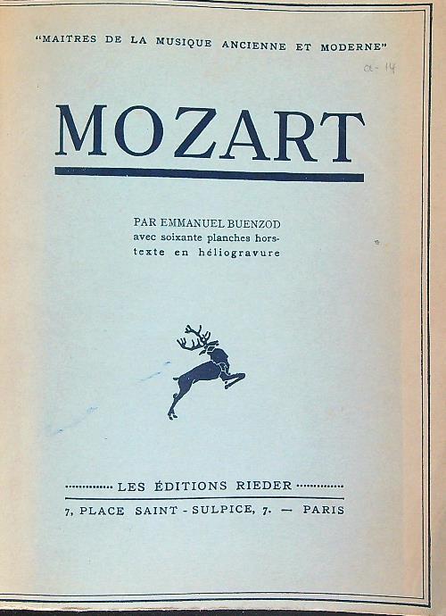 Mozart - Emmanuel Buenzod - copertina