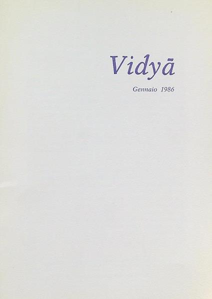 Vidya. Annata completa 1986 - copertina