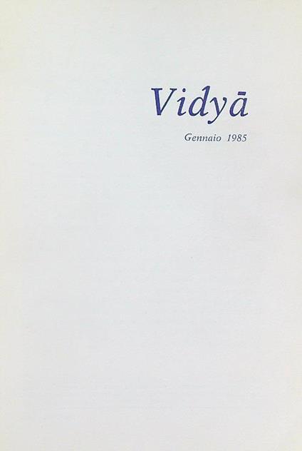 Vidya. Annata completa 1985 - copertina
