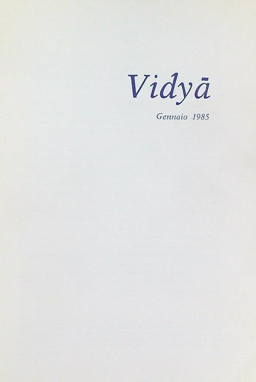 Vidya. Annata completa 1985 - copertina