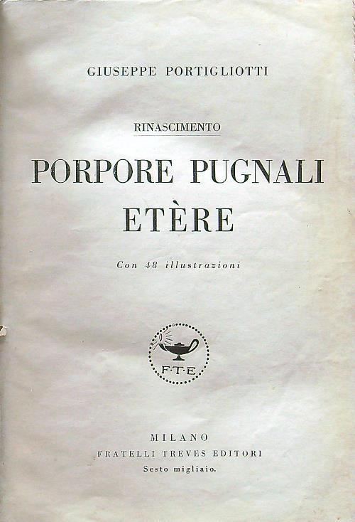 Porpore pugnali etere - Giuseppe Portigliotti - copertina