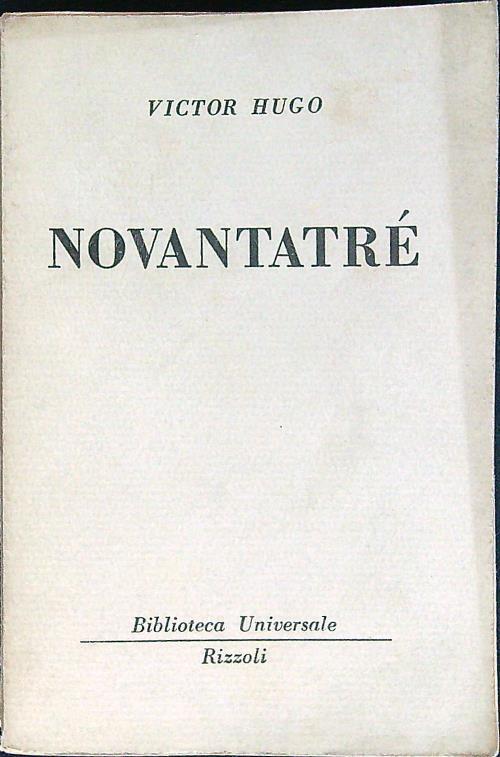 Novantatrè - Victor Hugo - copertina
