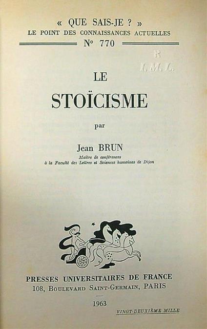 stoicisme - Jean Brun - copertina