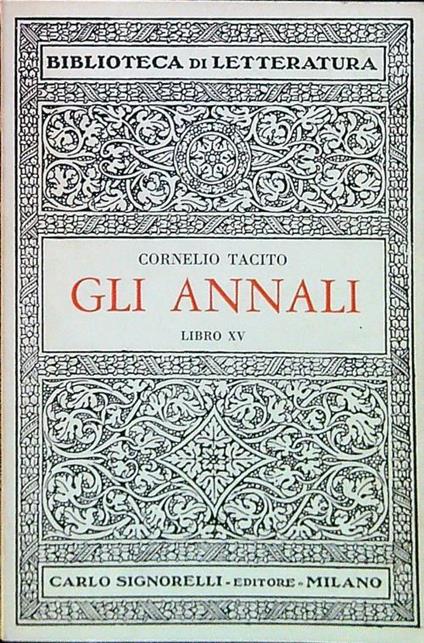 Annali - Libro XV - P. Cornelio Tacito - copertina